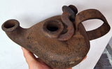 MINERS LAMP a c wells 5B england 1800th oil lantern single torch iron cast