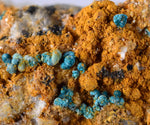 4.1cms CHRYSOCOLLA MALACHITE SELENITE Crystals Peru Quartz Calcite Barite ? Brochantite ? Ajoite ? Rosasite ? Mineral Specimen  Peru C913