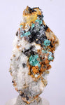 5.4cms CHRYSOCOLLA MALACHITE SELENITE Crystals Peru Quartz Calcite Barite ? Brochantite ? Ajoite ? Rosasite ? Mineral Specimen  Peru C916