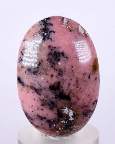 3.7cms PINK OPAL CABOCHON Landscape Pendant Quartz Dendrites Coral Color B941
