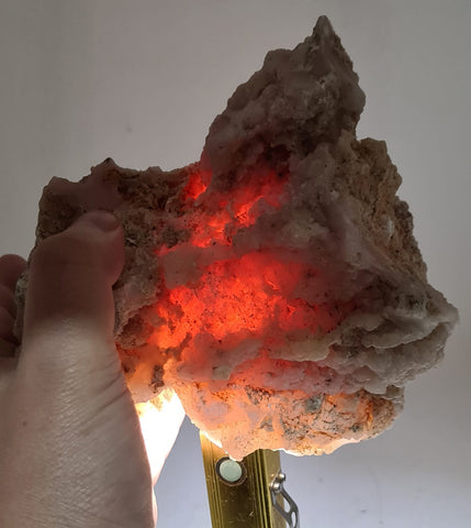 14cm PALYGORSKITE PINK OPAL Quartz Translucent Coral Color Mineral Specimen P232