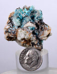 3.7cms CHRYSOCOLLA MALACHITE SELENITE Crystals Peru Quartz Calcite Barite ? Brochantite ? Ajoite ? Rosasite ? Mineral Specimen  Peru C912