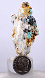 5.4cms CHRYSOCOLLA MALACHITE SELENITE Crystals Peru Quartz Calcite Barite ? Brochantite ? Ajoite ? Rosasite ? Mineral Specimen  Peru C916