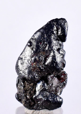 2.3cms ACANTHITE SILVER CRYSTAL Floater Peru Rare Red Crystals Unknown Fluorite Geode Uchuchaccua Mine Mineral Specimen H281