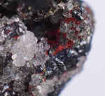 2.3cms ACANTHITE SILVER CRYSTAL Floater Peru Rare Red Crystals Unknown Fluorite Geode Uchuchaccua Mine Mineral Specimen H281