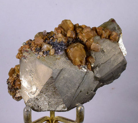 7.5cms PYRITE SIDERITE PERU Shiny Crystals Quartz Sphalerite Mineral Specimen Peru Collector M206