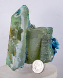 8.5cms QUARTZ CHRYSOCOLLA TENTADORA Mine Peru Grape Botryoidal Stalactite Crystals Rare Ajoite (?) Heterogenite (?) Mineral Specimen ce931