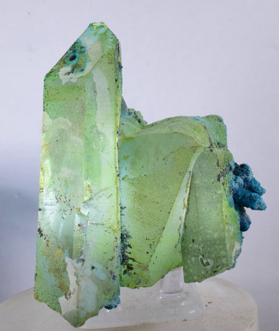 8.5cms QUARTZ CHRYSOCOLLA TENTADORA Mine Peru Grape Botryoidal Stalactite Crystals Rare Ajoite (?) Heterogenite (?) Mineral Specimen ce931