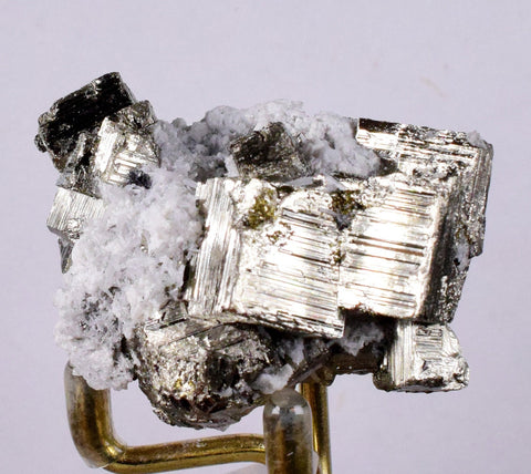 4.9cms PYRITE CUBIC PERU Shiny Crystals Mineral Specimen Collector M210