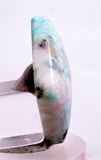 32carats BLUE CHRYSOCOLLA QUARTZ Malachite Peru Scenic Cabochon Pendant B951