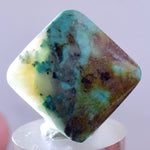 32carats BLUE CHRYSOCOLLA QUARTZ Malachite Peru Scenic Cabochon Pendant B951