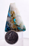 46carats BLUE CHRYSOCOLLA QUARTZ Malachite Peru Scenic Cabochon Pendant B952