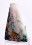 46carats BLUE CHRYSOCOLLA QUARTZ Malachite Peru Scenic Cabochon Pendant B952