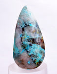 40carats BLUE CHRYSOCOLLA QUARTZ Malachite Peru Scenic Cabochon Pendant B953