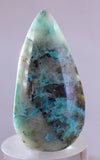 40carats BLUE CHRYSOCOLLA QUARTZ Malachite Peru Scenic Cabochon Pendant B953