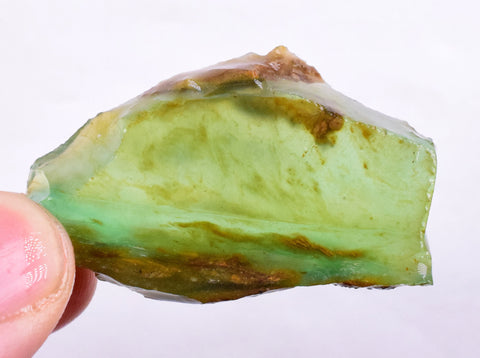 11.2grs BLUE OPAL SLAB Peru Scenic Quality Translucent Jewelry Collector O694