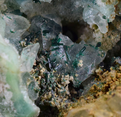 6.5cms QUARTZ CHRYSOCOLLA SELENITE Lily Mine Peru Atacamite Stalactite Druzy Mineral Specimen A518