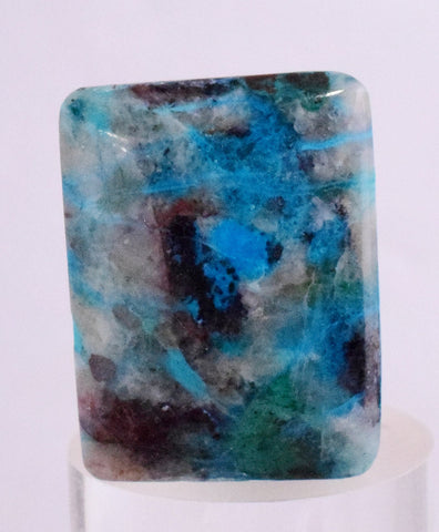 38.5Carats BLUE CHRYSOCOLLA QUARTZ Malachite Peru Scenic Cabochon Pendant B955