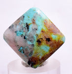32carats BLUE CHRYSOCOLLA QUARTZ Malachite Peru Scenic Cabochon Pendant B951