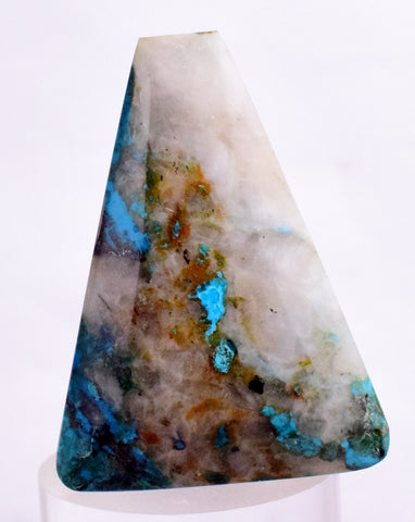 46carats BLUE CHRYSOCOLLA QUARTZ Malachite Peru Scenic Cabochon Pendant B952