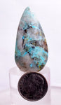 40carats BLUE CHRYSOCOLLA QUARTZ Malachite Peru Scenic Cabochon Pendant B953
