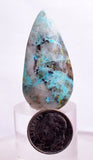 40carats BLUE CHRYSOCOLLA QUARTZ Malachite Peru Scenic Cabochon Pendant B953