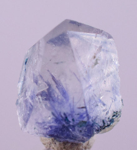 2.5Carats BLUE DUMORTIERITE in QUARTZ  Gem Polished Acicular Pendant Cabochon Mineral Specimen U476