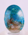 16.5Carats BLUE CHRYSOCOLLA QUARTZ Malachite Peru Scenic Cabochon Pendant B954