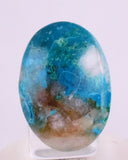 16.5Carats BLUE CHRYSOCOLLA QUARTZ Malachite Peru Scenic Cabochon Pendant B954