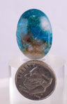 16.5Carats BLUE CHRYSOCOLLA QUARTZ Malachite Peru Scenic Cabochon Pendant B954