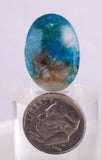16.5Carats BLUE CHRYSOCOLLA QUARTZ Malachite Peru Scenic Cabochon Pendant B954