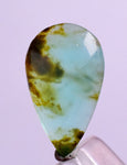 4.5Carats BLUE OPAL CABOCHON Pendant Wire Wrap Caribean Turquoise Color Peru B972