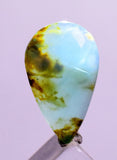 4.5Carats BLUE OPAL CABOCHON Pendant Wire Wrap Caribean Turquoise Color Peru B972