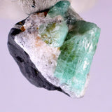 2cms EMERALD CRYSTAL PYRITE Slate Calcite Quartz Colombia Mineral Specimen E100