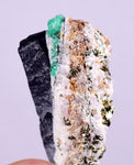3.4cms EMERALD CRYSTAL PYRITE Slate Calcite Quartz Colombia Mineral Specimen E101