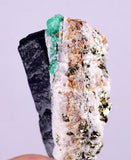 3.4cms EMERALD CRYSTAL PYRITE Slate Calcite Quartz Colombia Mineral Specimen E101