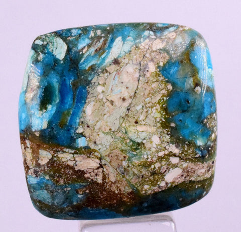 2.4cms GEM BLUE OPAL Seascape Peru Cabochon Pendant Jewerly B969