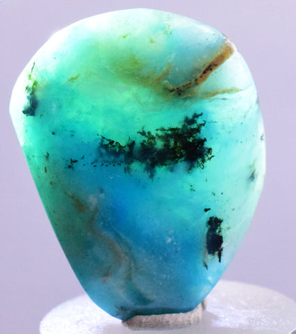 2.9cms GEM BLUE OPAL Seascape Peru Tumbled Pendant Jewerly B970