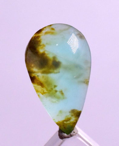 4.5Carats BLUE OPAL CABOCHON Pendant Wire Wrap Caribean Turquoise Color Peru B972