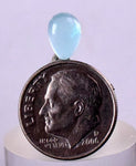 1carats BLUE OPAL CABOCHON Pendant Wire Wrap Caribean Turquoise Color Peru B990