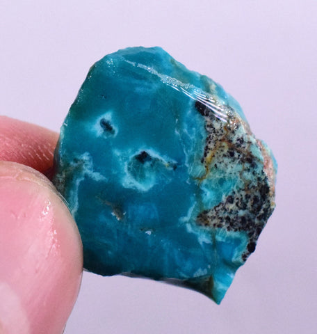 16.5carats GEM SILICA CHRYSOCOLLA Chalcedony Peru High Yield New Find Rough Sky Blue Translucent Rare Mineral Specimen S83