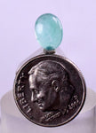 1.5carats GEM SILICA CHRYSOCOLLA Emeraldine Chalcedony Lily Mine Peru Cabochon Quartz Malachite Emerald Color Jade Color B978
