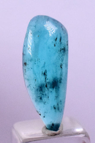 2.5carats BLUE OPAL CABOCHON Pendant Wire Wrap Caribean Turquoise Color Peru B998