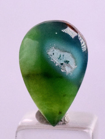 5carats GEM SILICA CHRYSOCOLLA Emeraldine Chalcedony Lily Mine Peru Cabochon Quartz Malachite Emerald Color Jade Color B981