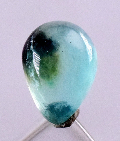 1.5carats BLUE OPAL CABOCHON Pendant Wire Wrap Caribean Turquoise Color Peru B988