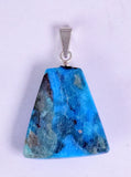 2.9cms BLUE OPAL SCENIC Cabochon Silver 950 Peru Seascape Pendant Jewelry  B994