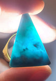 19carats BLUE OPAL SILICATED Cabochon Pendant Wire Wrap Peru Peru Jewelry B995