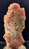 4.9cms RHODOCHROSITE QUARTZ FLUORITE Pyrite Crystal Rhombohedral Super Miniature Wuzhou Guangxi China Mineral Specimen R499