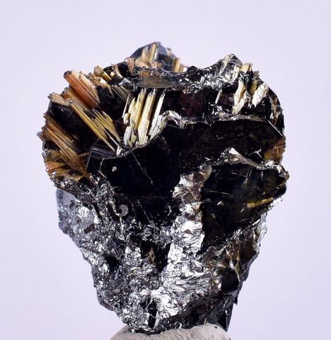 2cms GOLDEN RUTILE HEMATITE Spray Needles Crystals Titanium Bahia Brazil Mineral Spacimen  X16