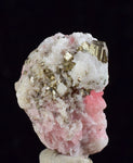 1.7cms RHODOCHROSITE FLUORITE PYRITE Crystal Rhombohedral Wuzhou Guangxi China Mineral Specimen R508